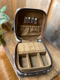 Cowhide and Tooled Mini Jewelry Box