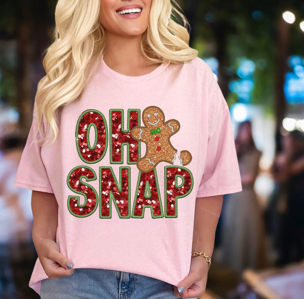 Oh Snap Faux Embroidery Tee/Sweatshirt