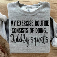 My Exercise Routine Consists Of Doing Diddly Squats Sweatshirt