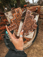 The Lancaster Wallet (Gold Foil Splattered Cowhide ) a Haute Southern Hyde by Beth Marie Exclusive