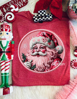 Vintage Pink Santa Tee