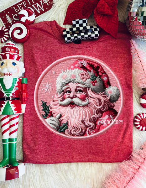 Vintage Pink Santa Tee