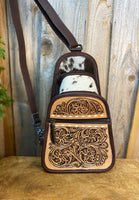 Brown Cowhide Fanny Bag