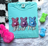 Blow Me Easter Edition Faux Embroidery Tee