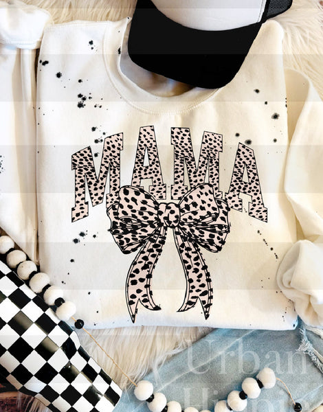 Mama Dalmation Bow Sweatshirt