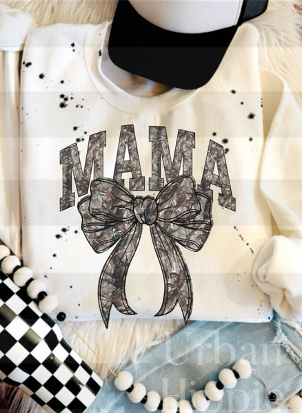 Mama Camo Bow Sweatshirt