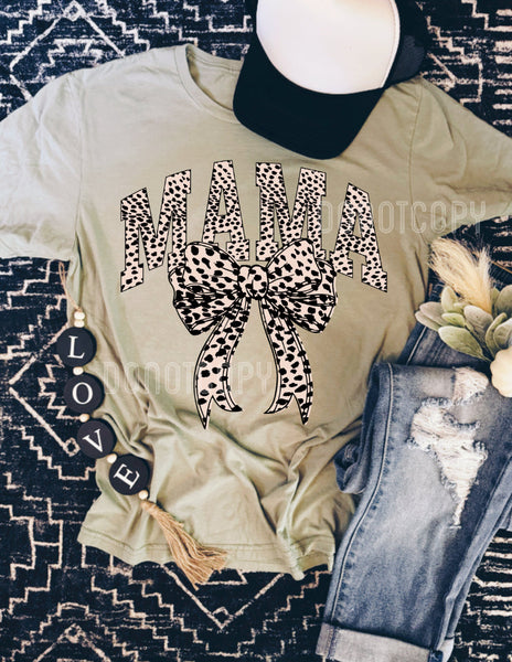 Mama Dalmation Bow Tee