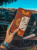 The Shania Sunflower Wallet a Haute Southern Hyde by Beth Marie Cowhide Wallet