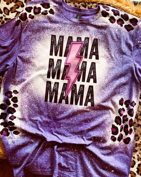 Mama Stacked With Leopard Tee