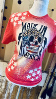 Made In America Star Bleached Tee - Red