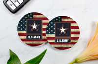 Military Car Coasters (Set of 2 Rubber or Sandstone Car Coasters)