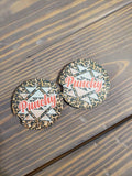 Leopard Punchy Car Coasters (Set of 2 Rubber or Sandstone Car Coasters)