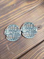 Turquoise & Tequila Car Coasters (Set of 2 Rubber or Sandstone Car Coasters)
