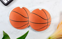 Basketball Car Coasters (Set of 2 Rubber or Sandstone Car Coasters)