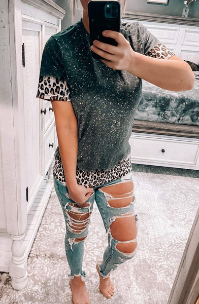 Leopard Dipped  Tee