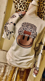 Cow Print Smiley Beanie Sweatshirt